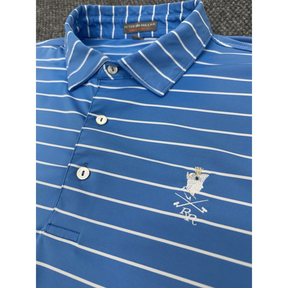 Peter Millar Summer Comfort Men's XL Polo Shirt Radley Run Golf Club Blue